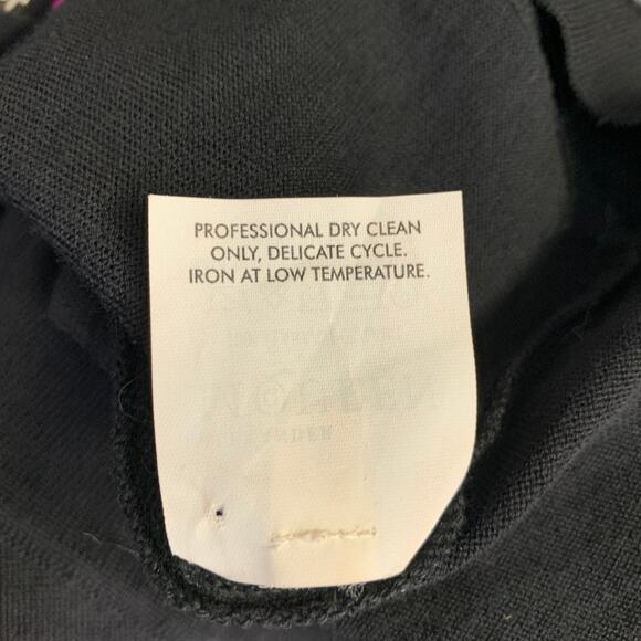 ALEXANDER MCQUEEN S Black Wool Jersey Embroidered Asymmetrical T-Shirt Dress - Picture 6 of 8